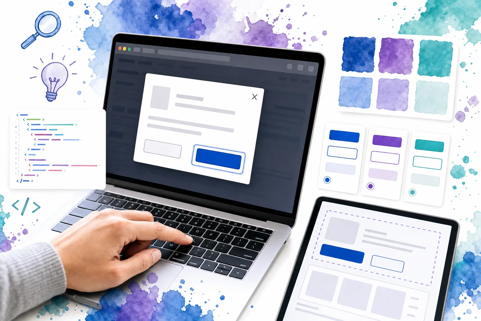 Accessible dialog component with keyboard focus and application-controlled visual styling