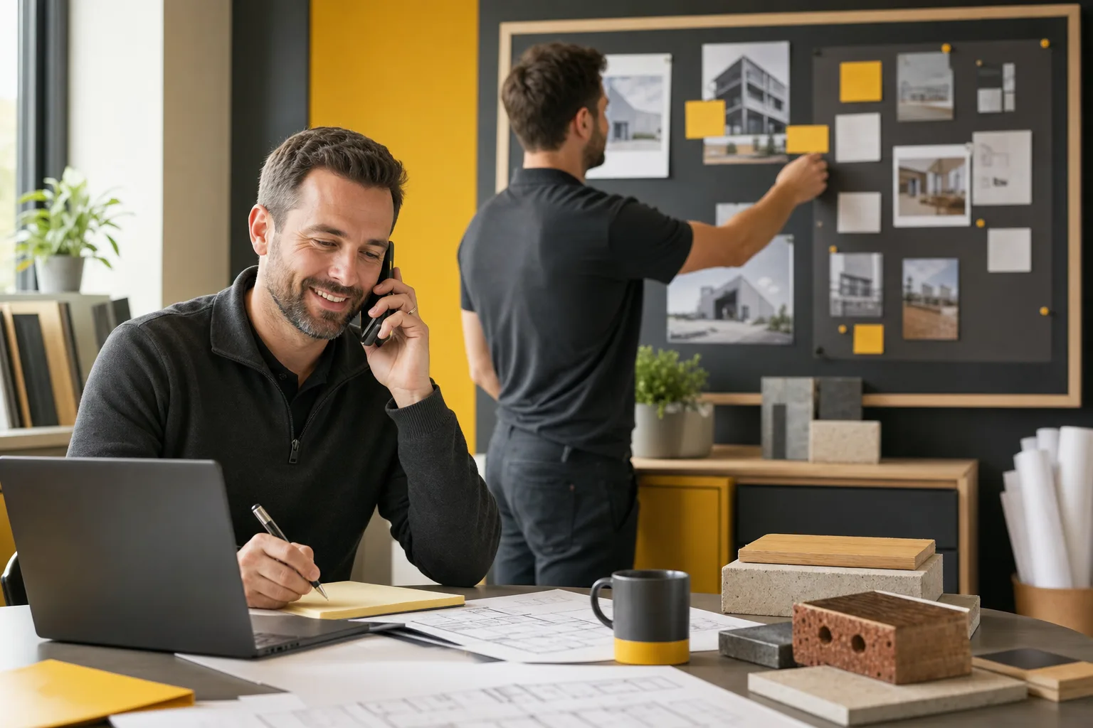 Construction office team responding quickly to a new customer enquiry