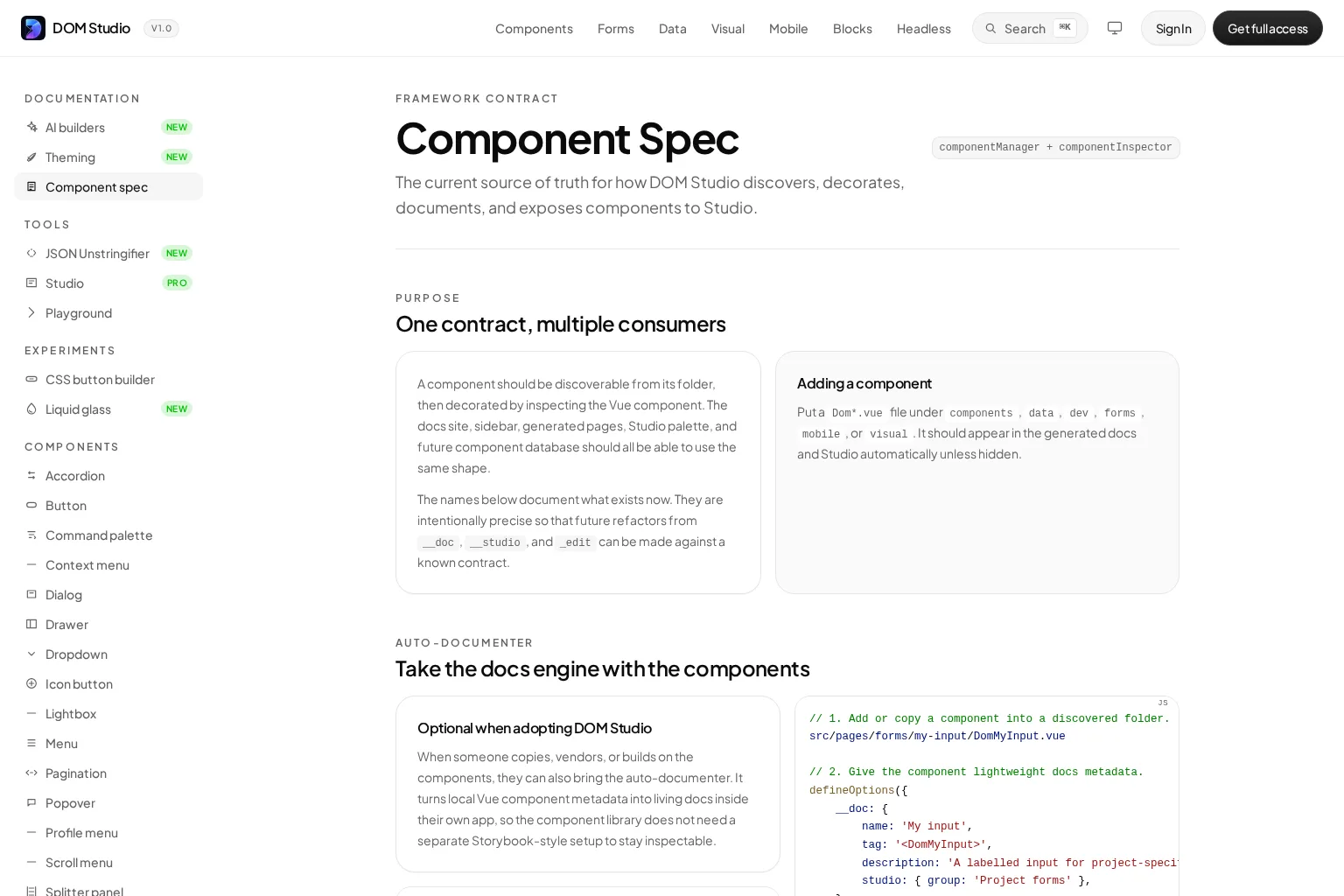 Screenshot of getdom.studio