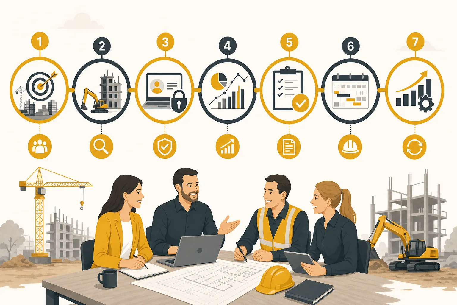 Seven-stage visual framework for selecting a construction PPC agency