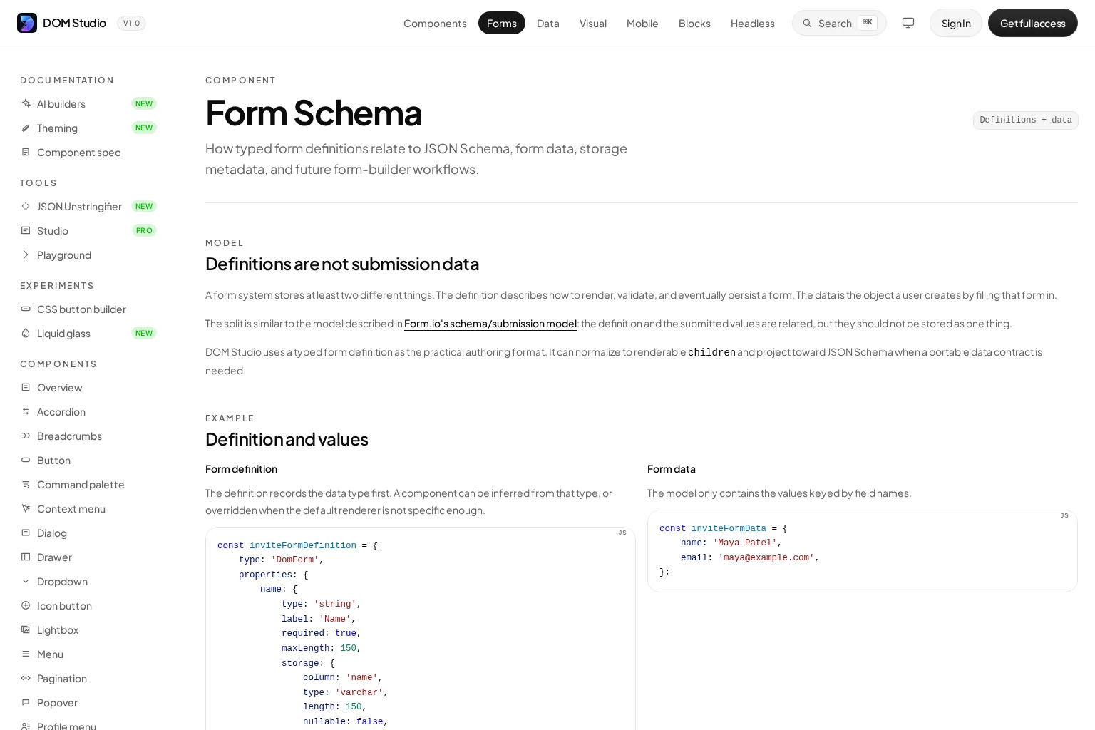 Screenshot of getdom.studio