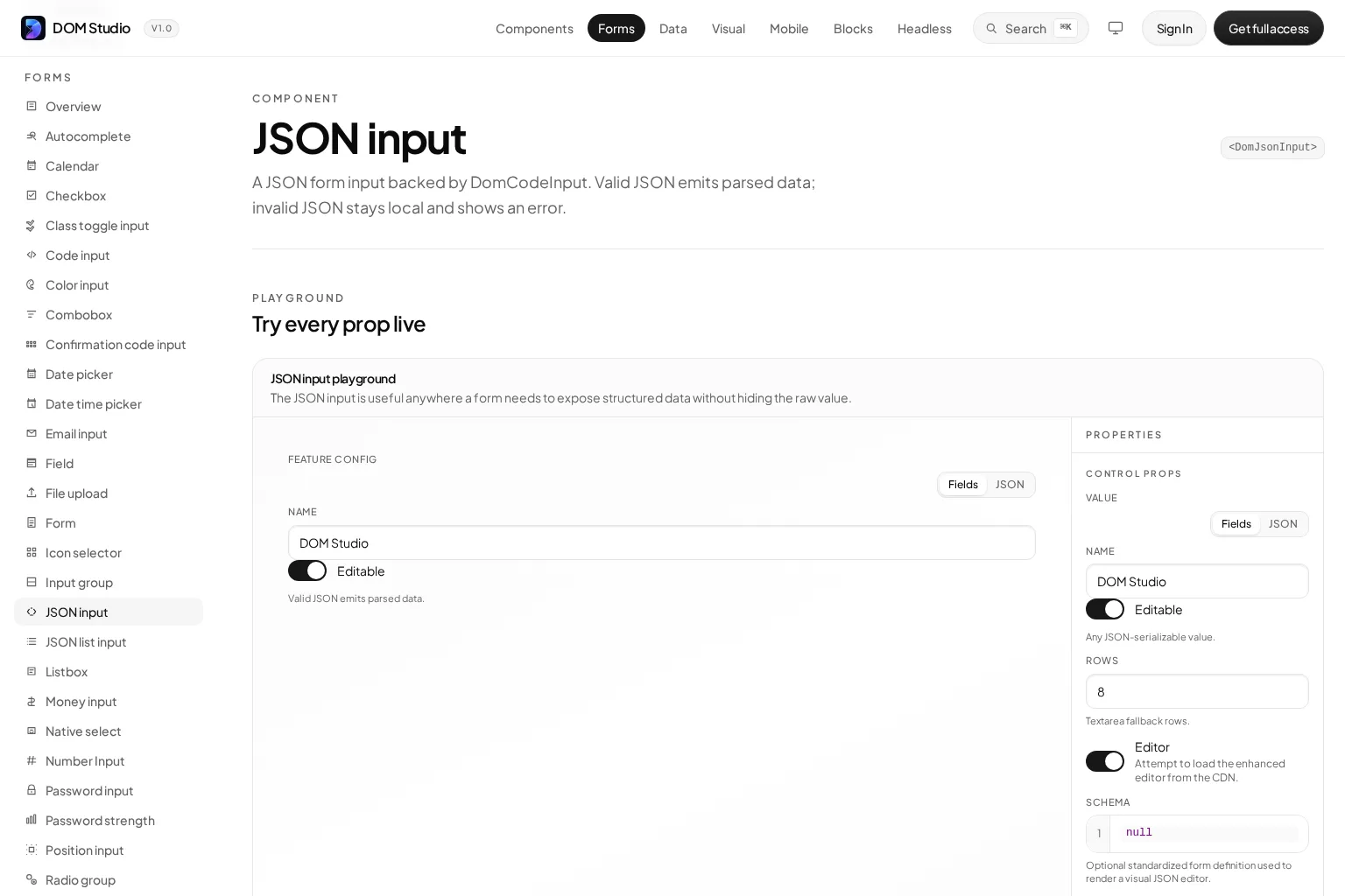Screenshot of getdom.studio