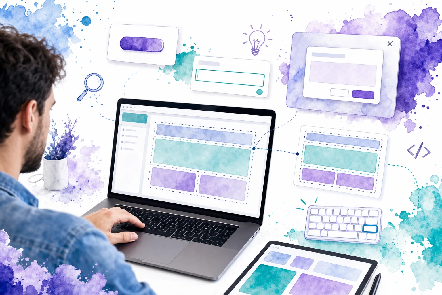 Developer reviewing reusable Vue components with clear interface boundaries