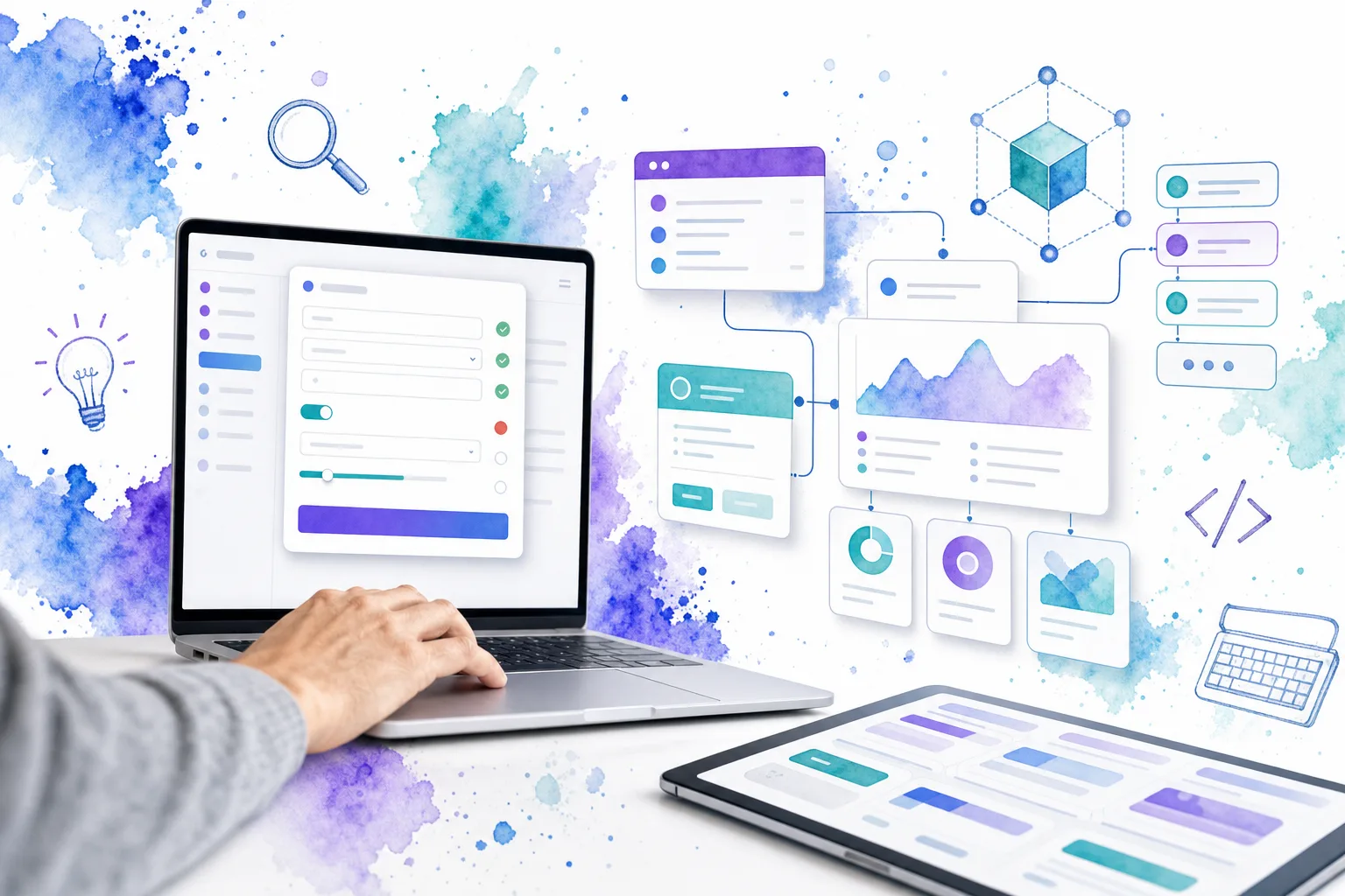 Schema-driven Vue form components connected to structured application data