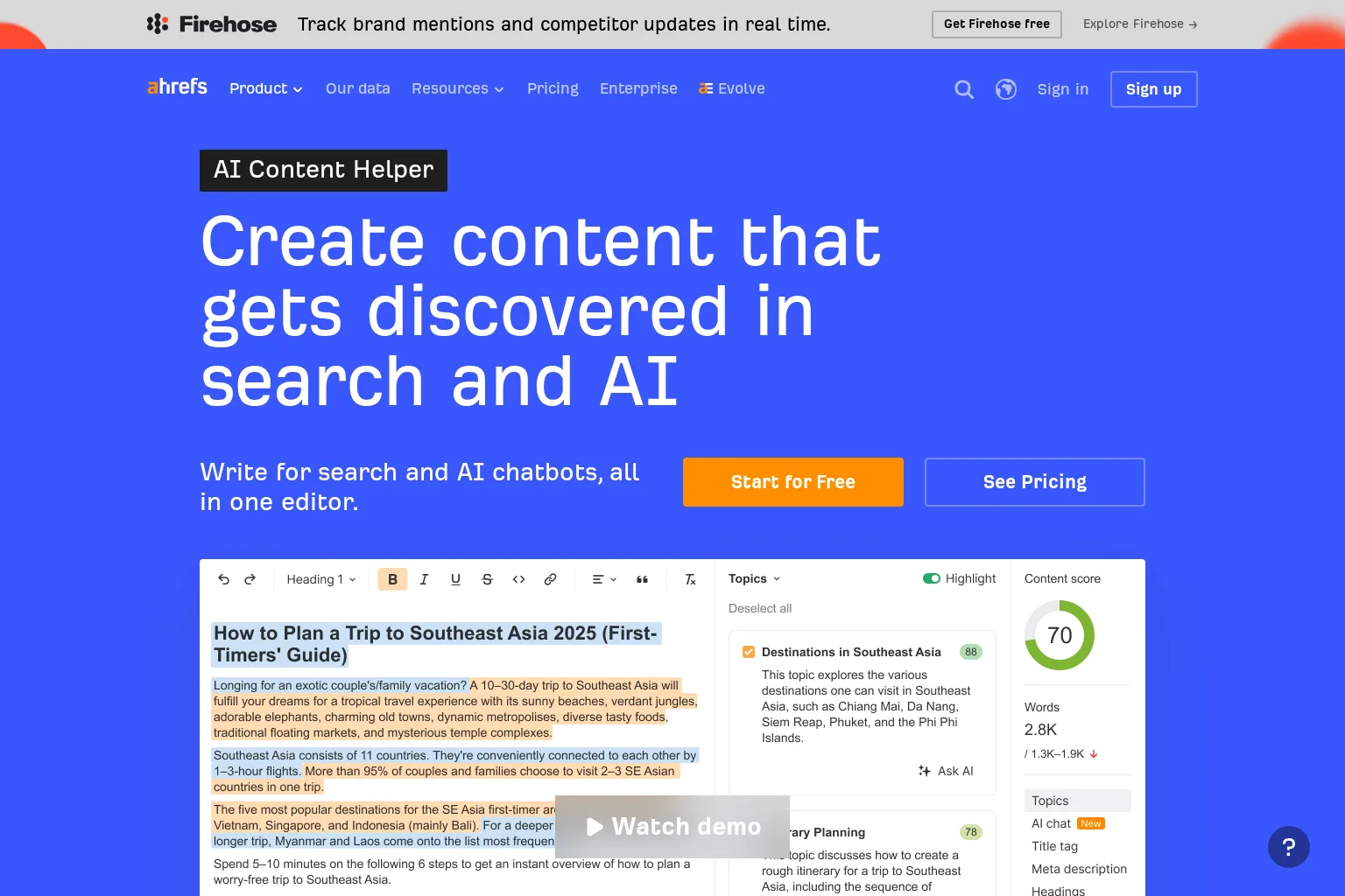 Screenshot of ahrefs.com