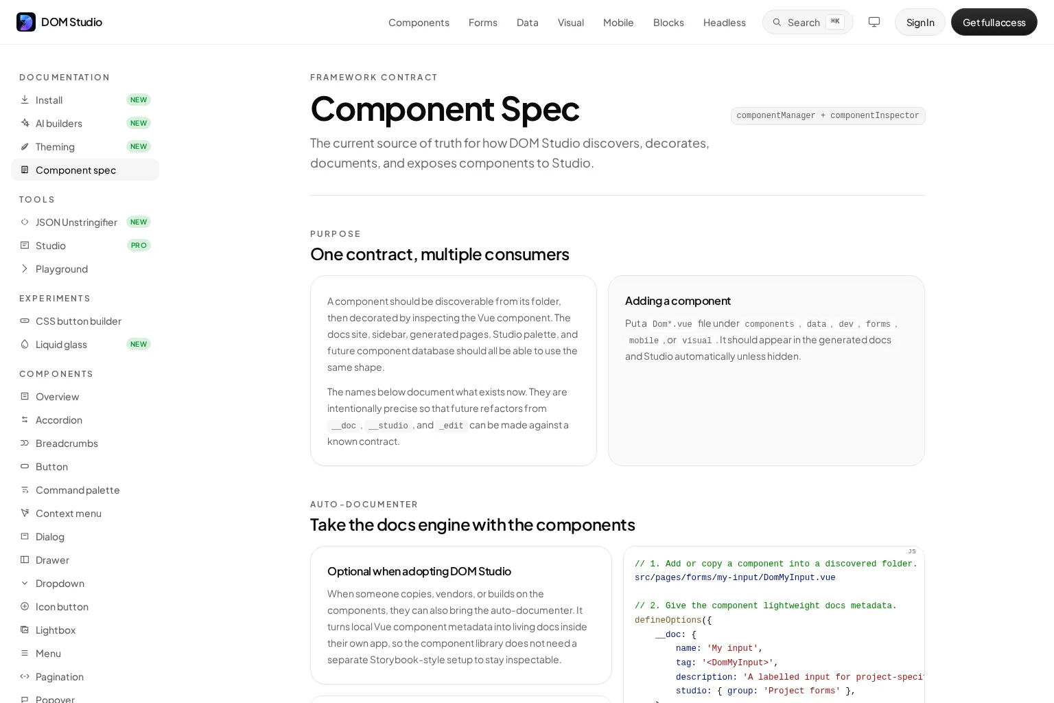 Screenshot of getdom.studio