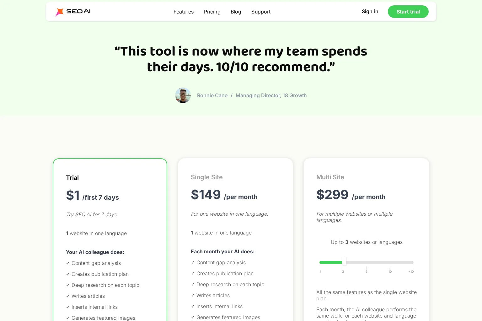 Screenshot of seo.ai