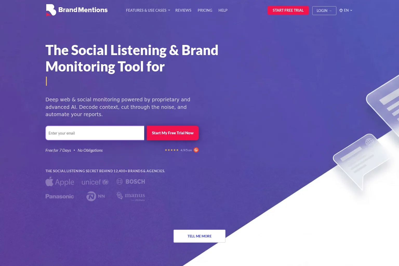 Screenshot of brandmentions.com