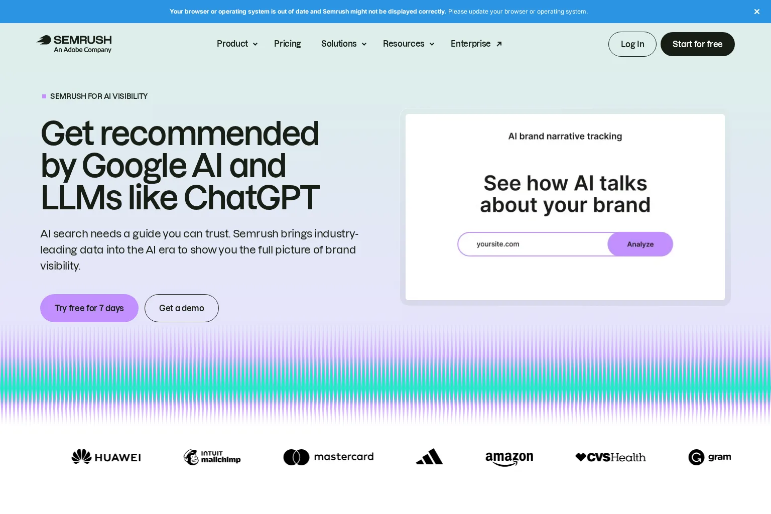 Screenshot of www.semrush.com