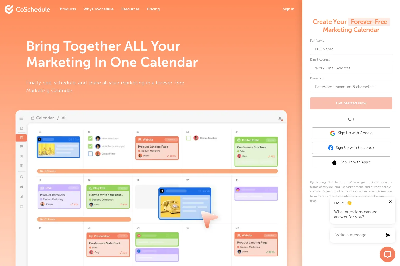 Screenshot of coschedule.com