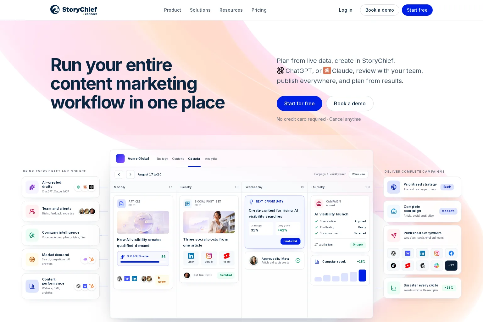 Screenshot of www.storychief.io