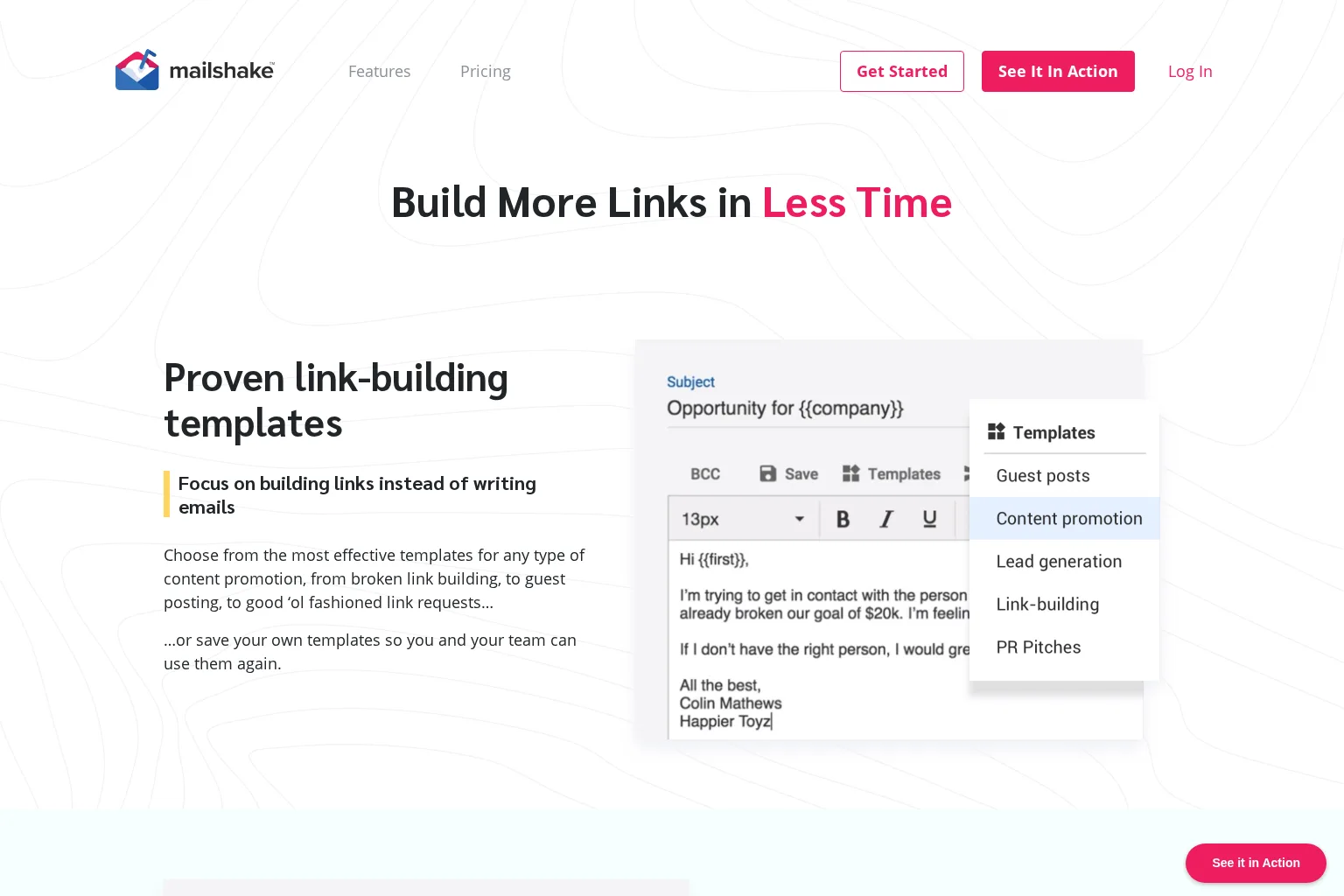 Screenshot of mailshake.com