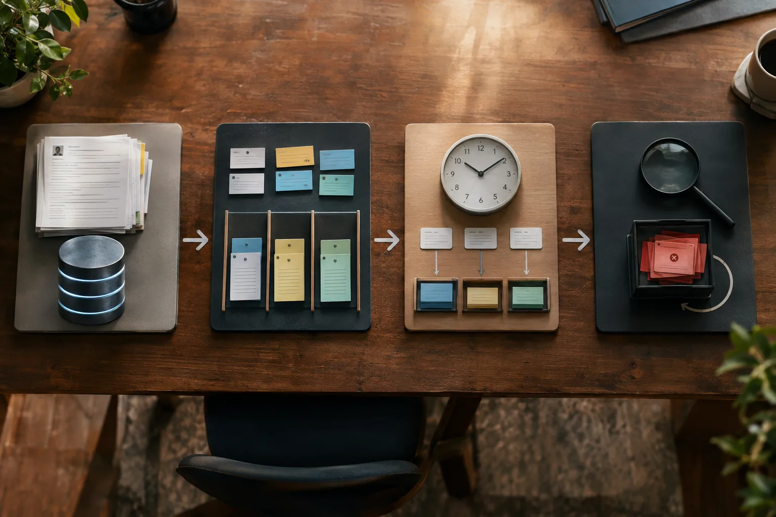 Visual framework linking durable storage, workers, scheduling, and failure recovery