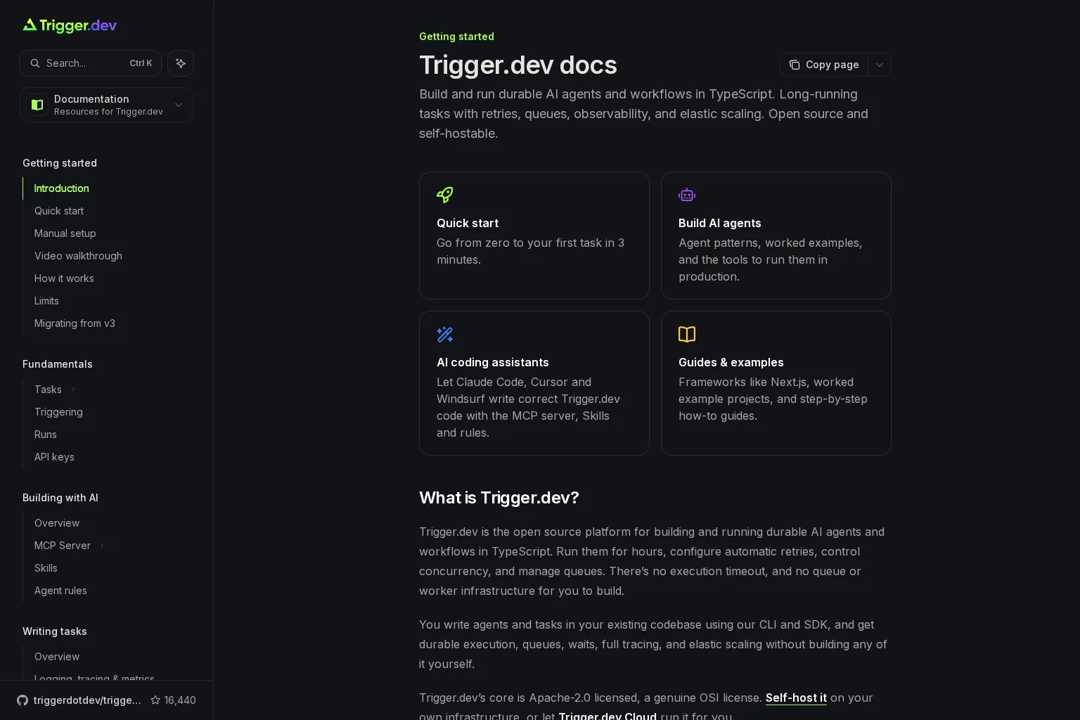 Screenshot of trigger.dev