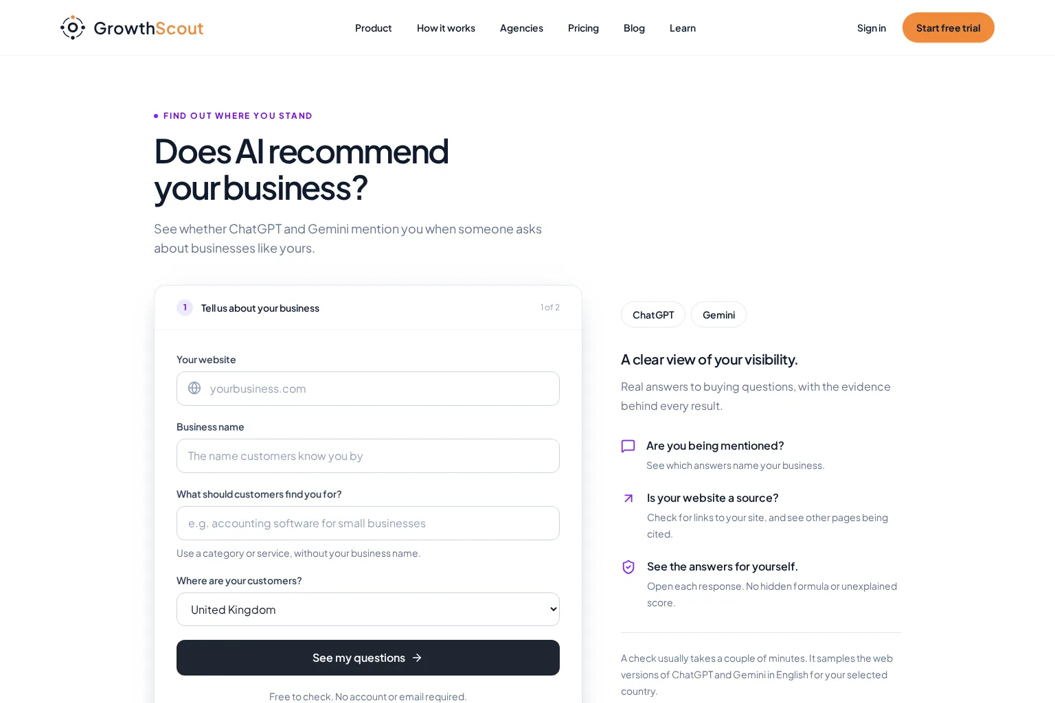 Screenshot of growthscout.io