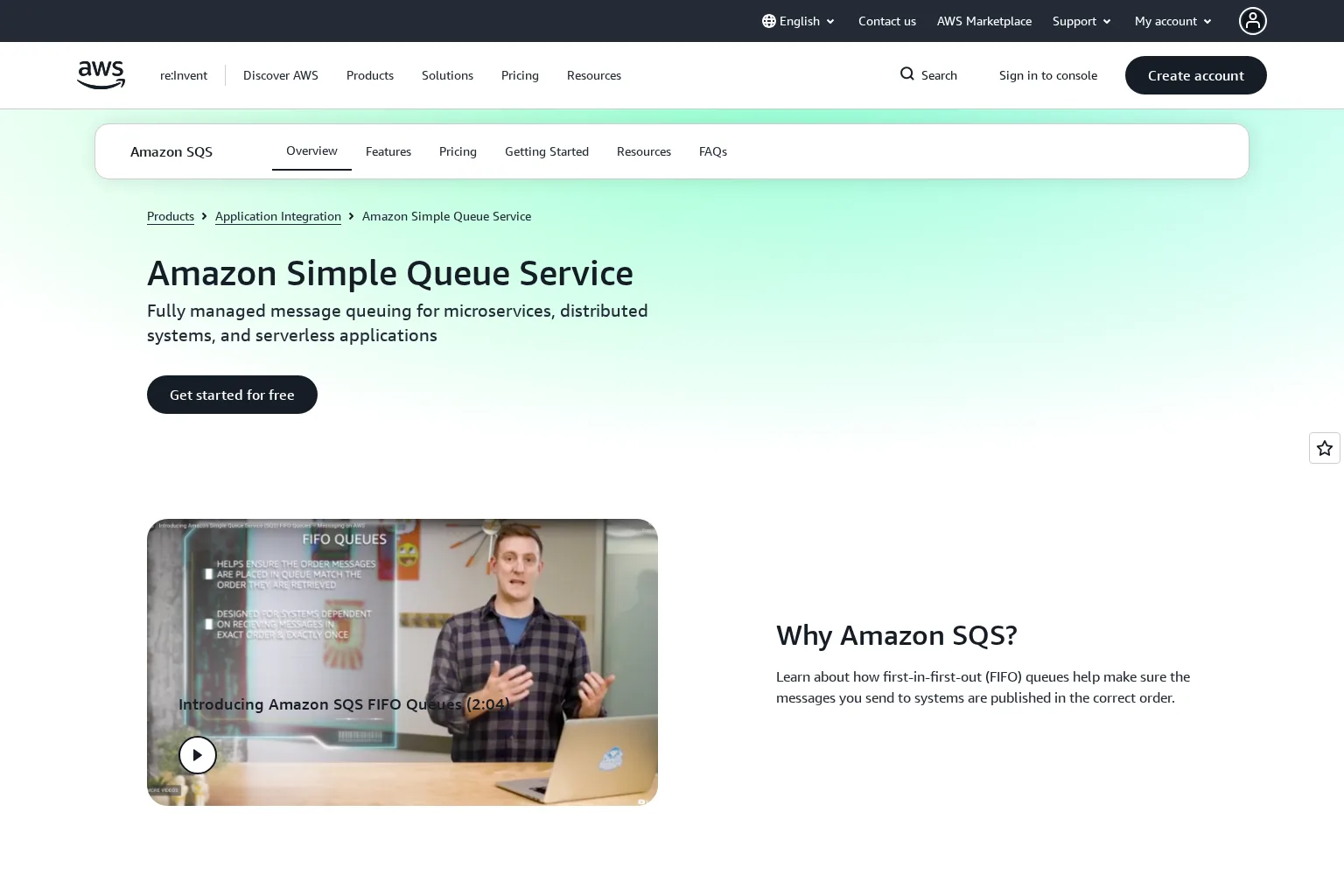 Screenshot of aws.amazon.com