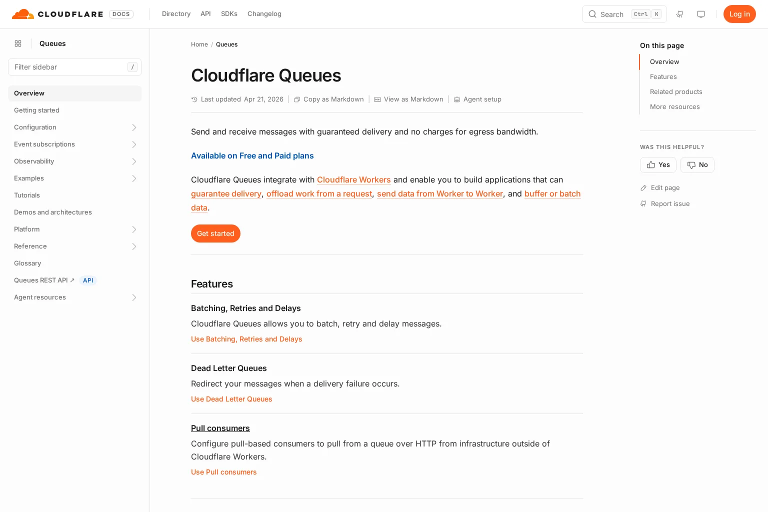 Screenshot of developers.cloudflare.com