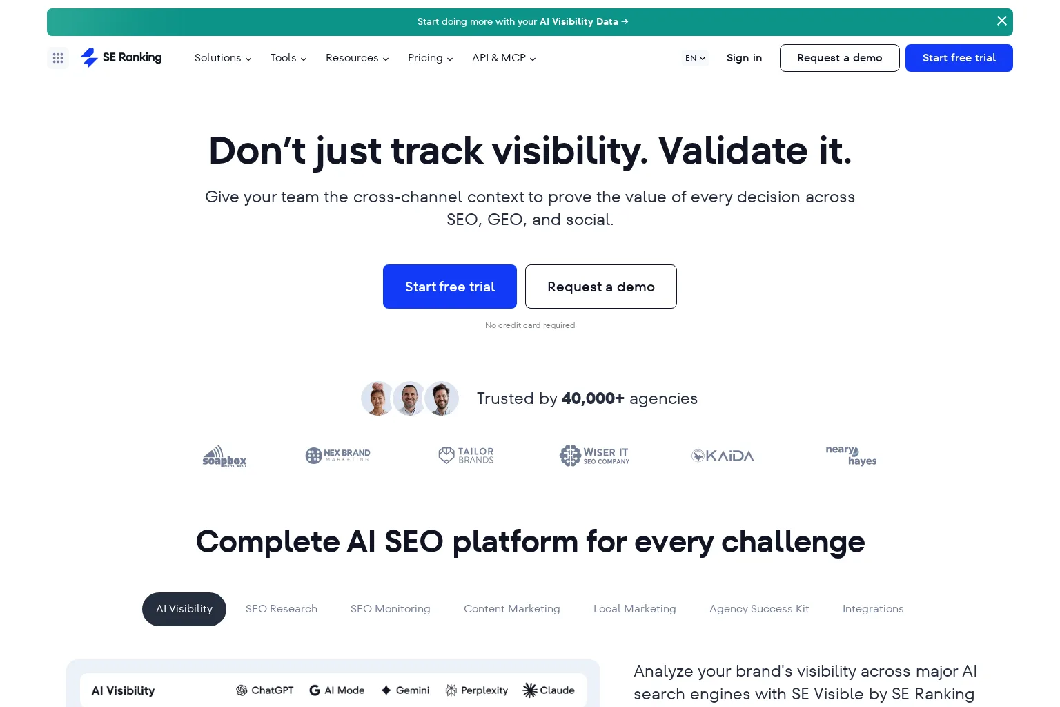 Screenshot of seranking.com