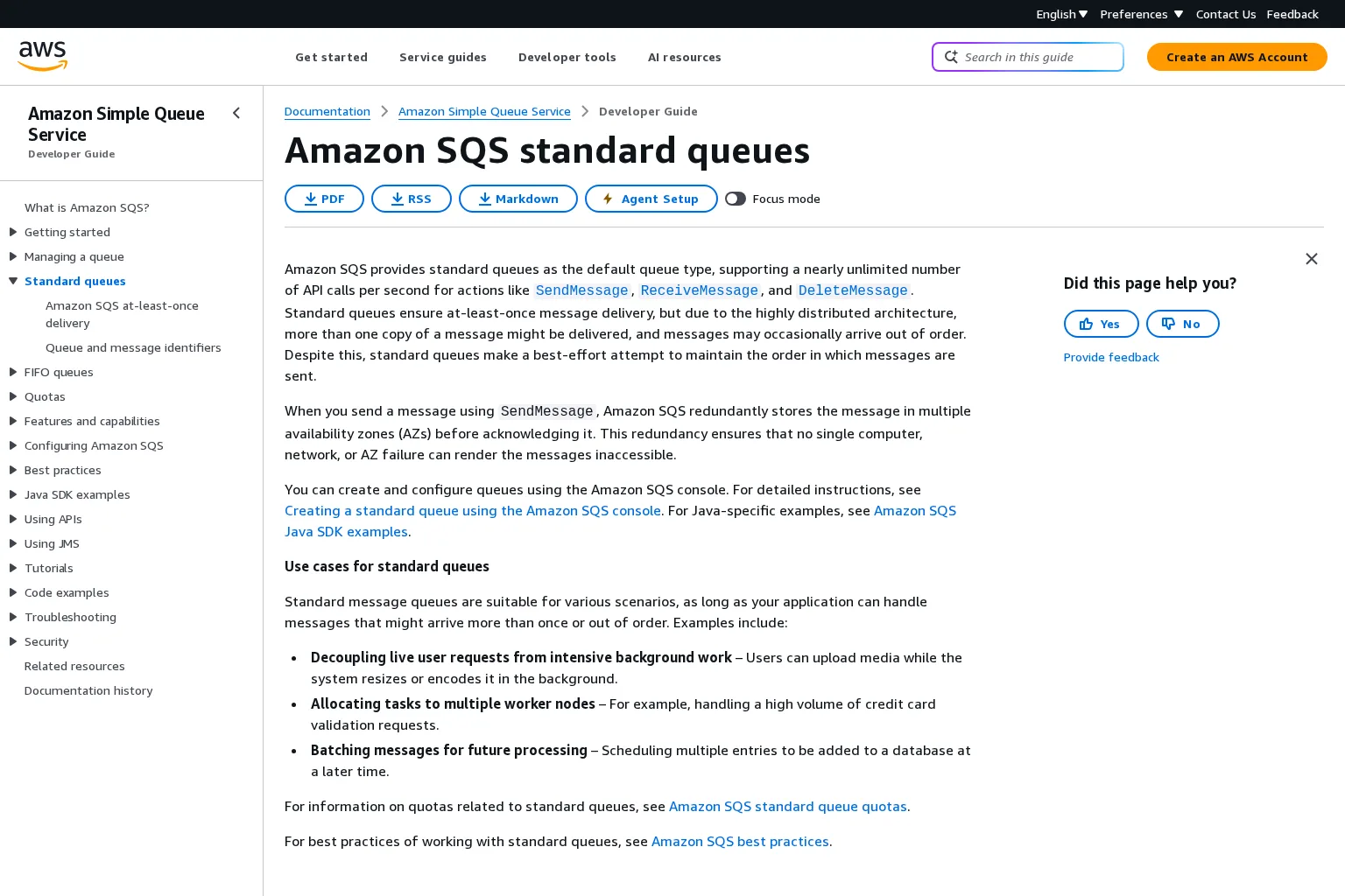 Screenshot of docs.aws.amazon.com