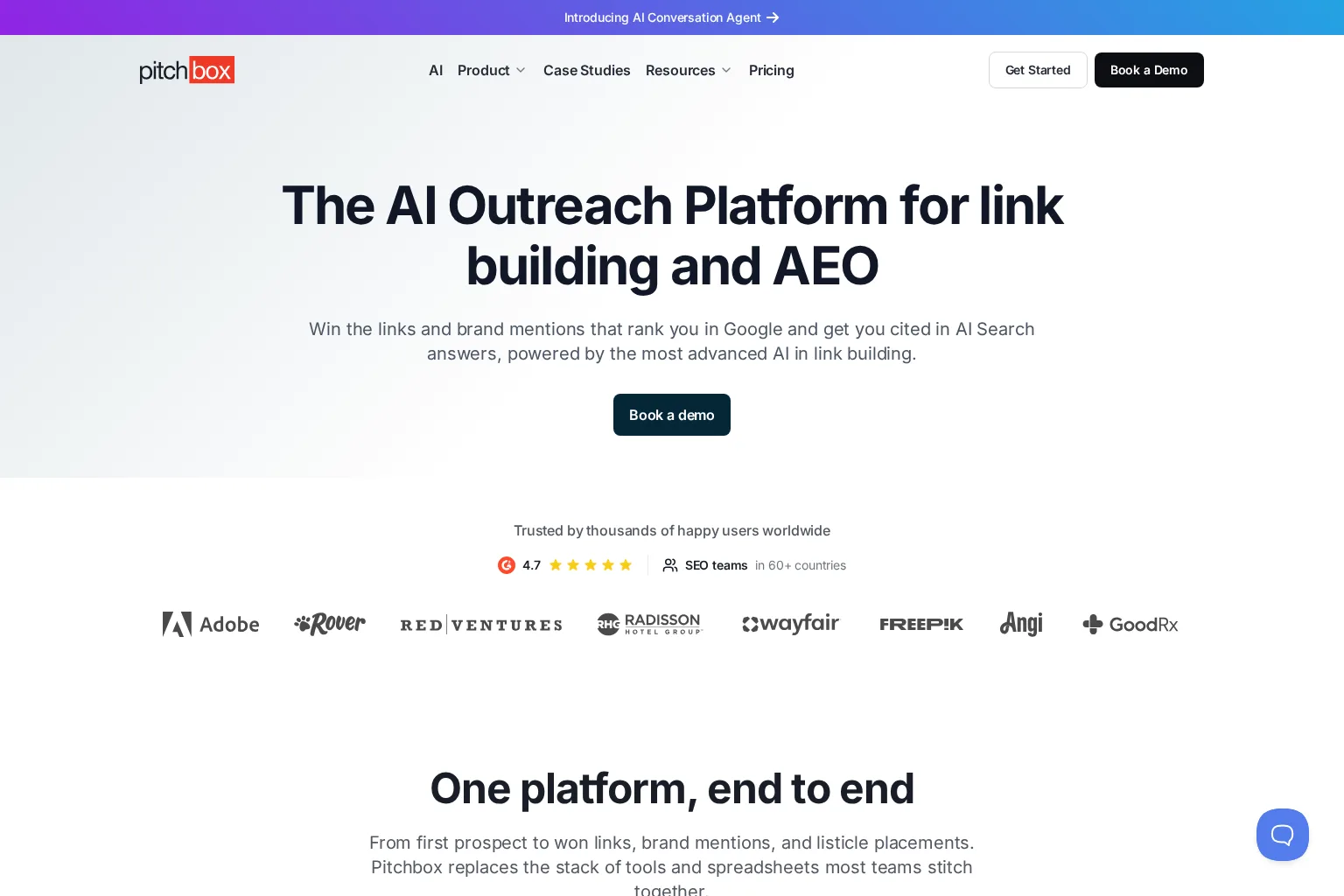 Screenshot of pitchbox.com