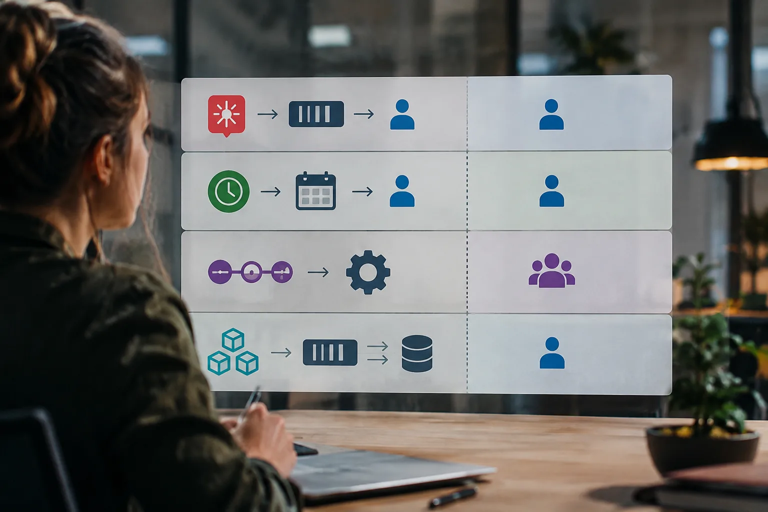 Wordless comparison of four backend workflow automation architectures and their execution boundaries
