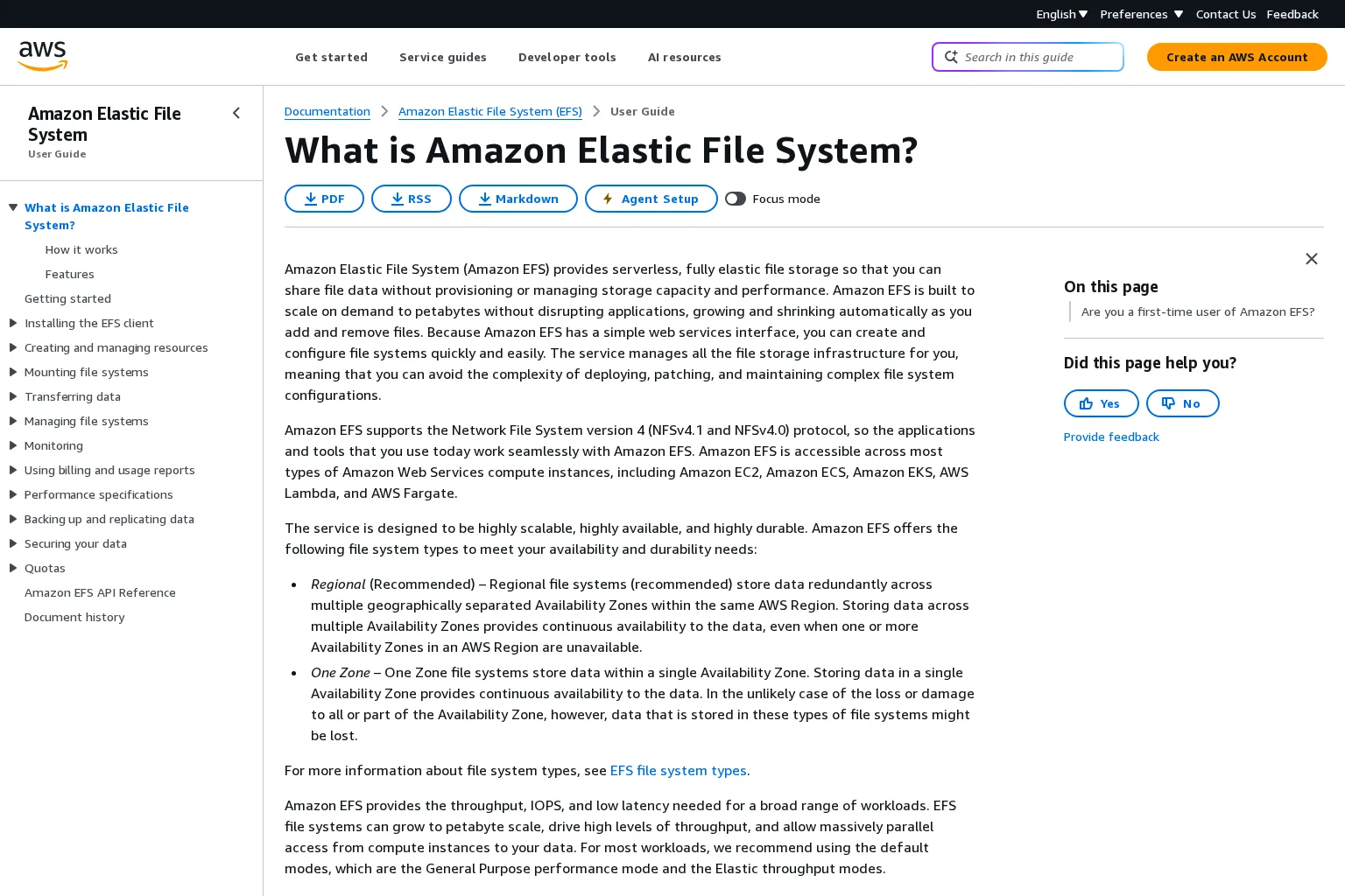 Screenshot of docs.aws.amazon.com
