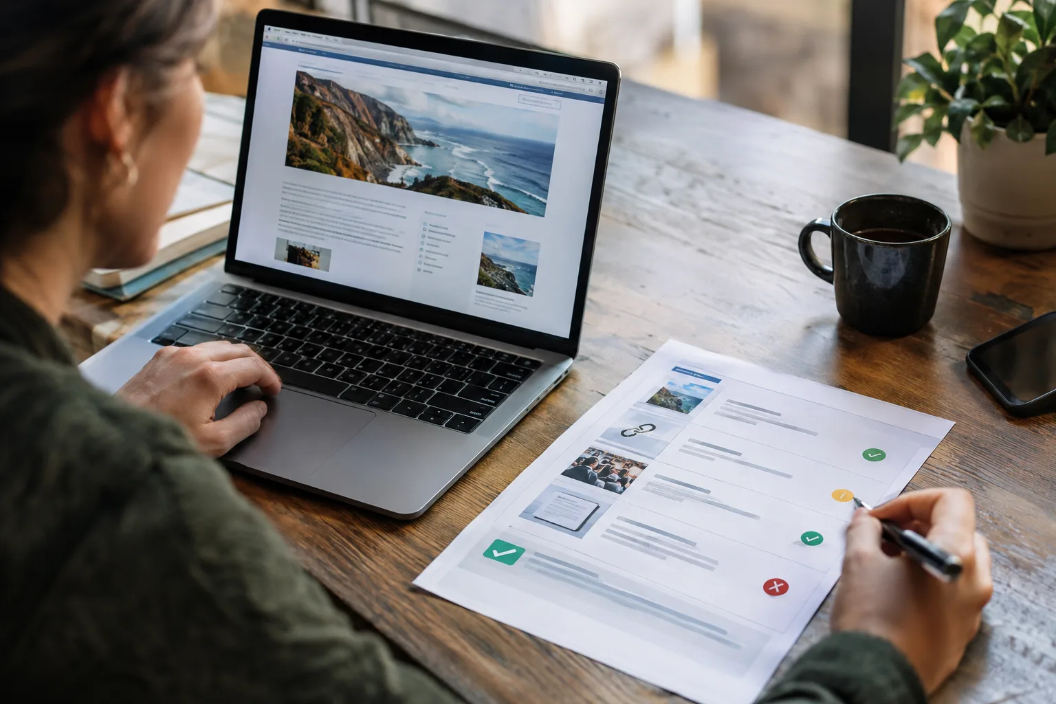 Reviewer evaluates the article context and disclosure before approving a backlink placement