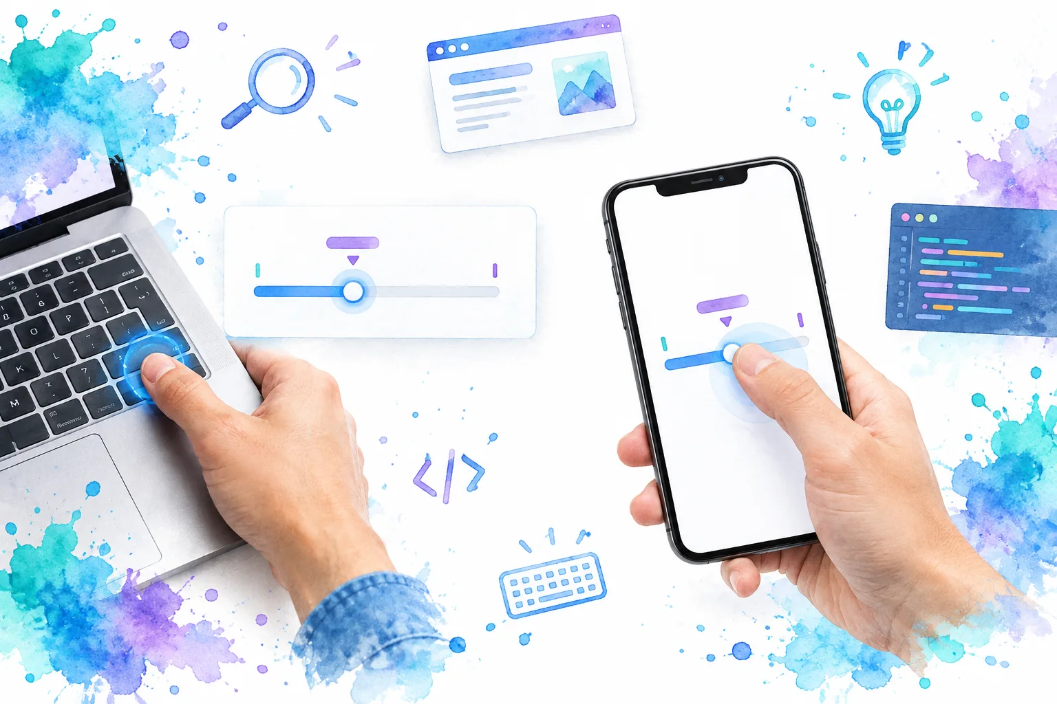 Keyboard focus and touch target for an accessible single-value slider
