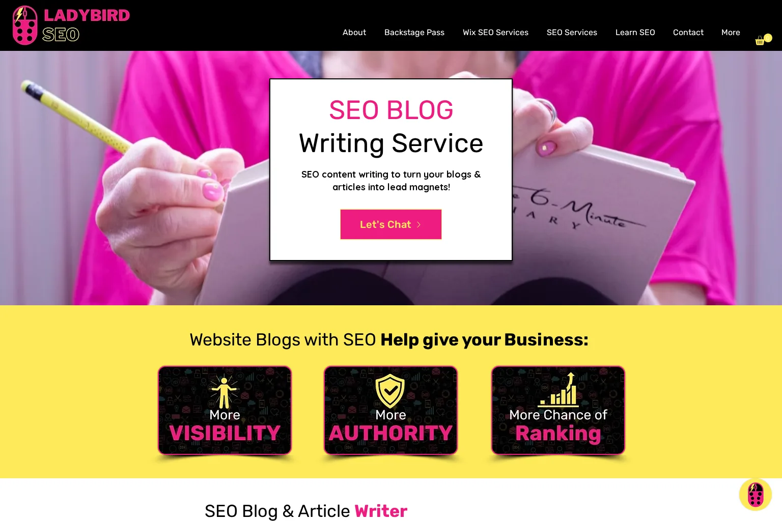 Screenshot of www.ladybirdseo.co.uk