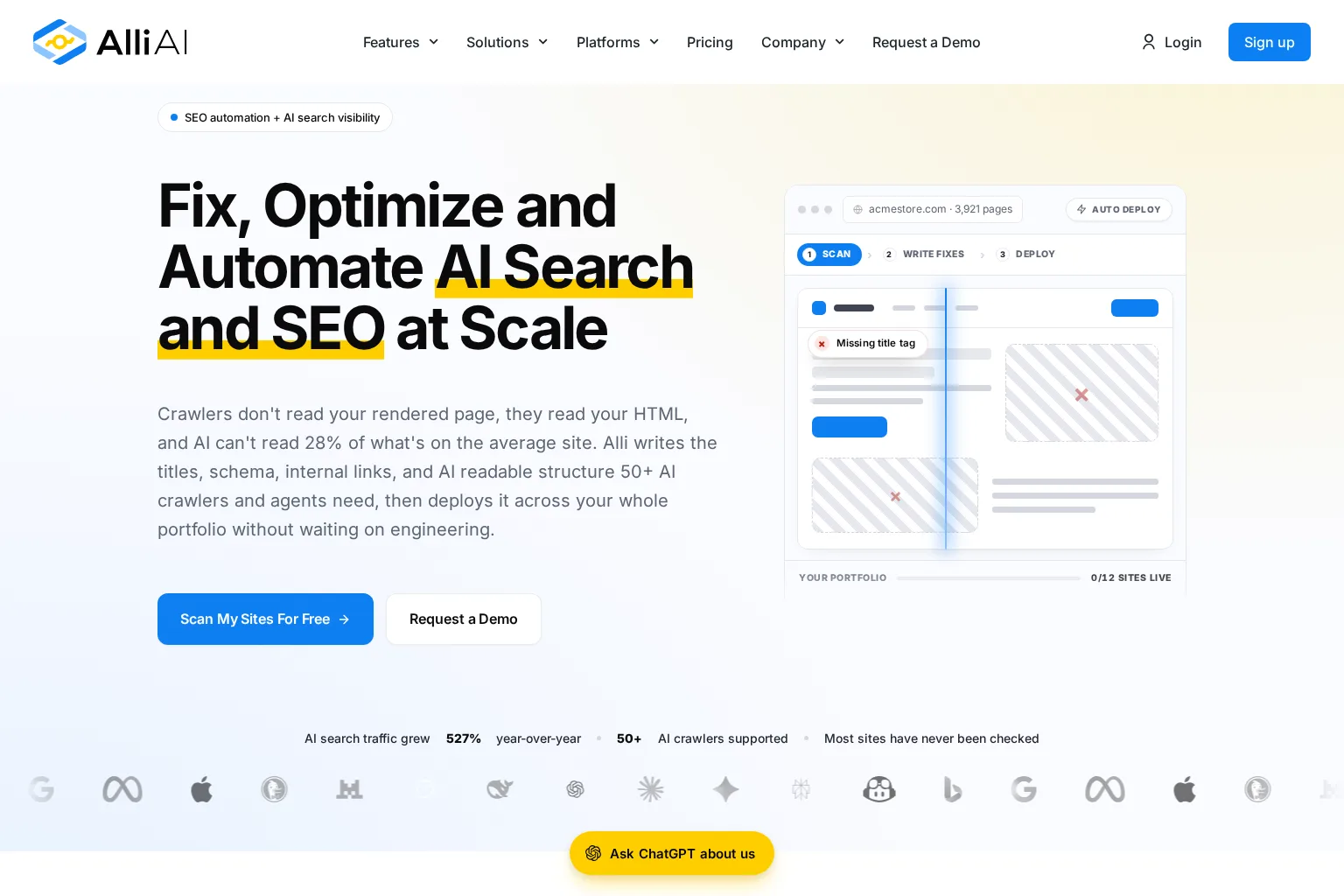 Screenshot of www.alliai.com