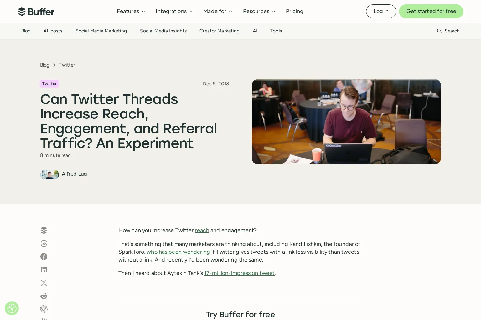 Screenshot of buffer.com