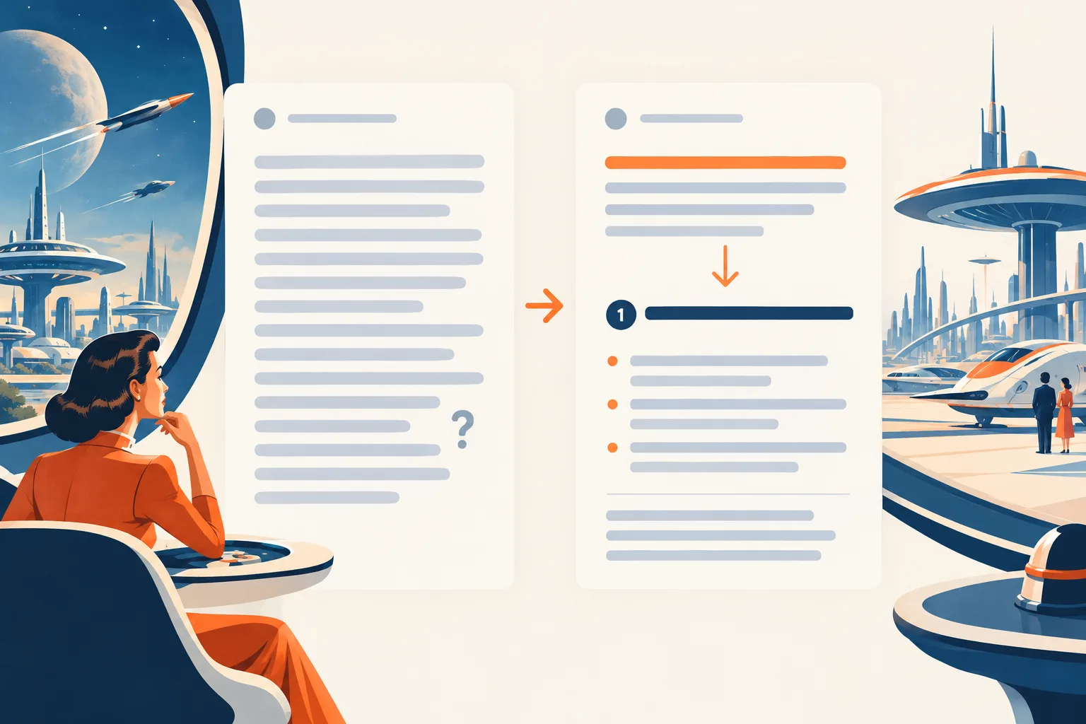 Side-by-side editorial comparison of vague opening copy and a specific answer-first introduction