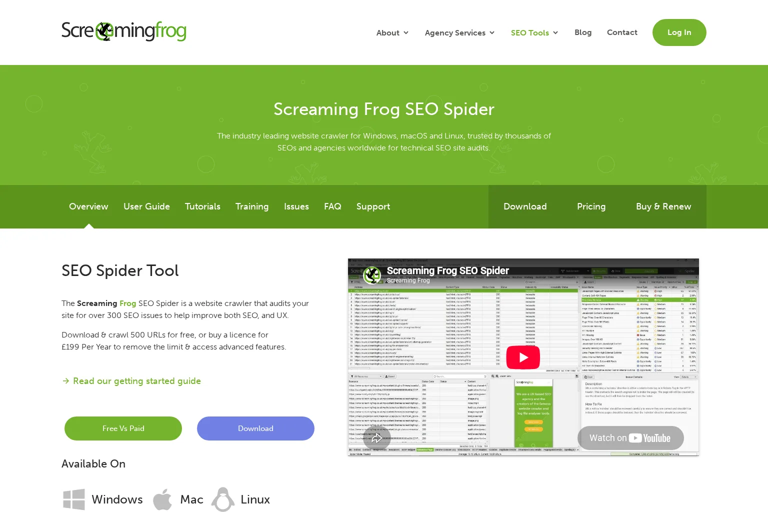 Screenshot of www.screamingfrog.co.uk