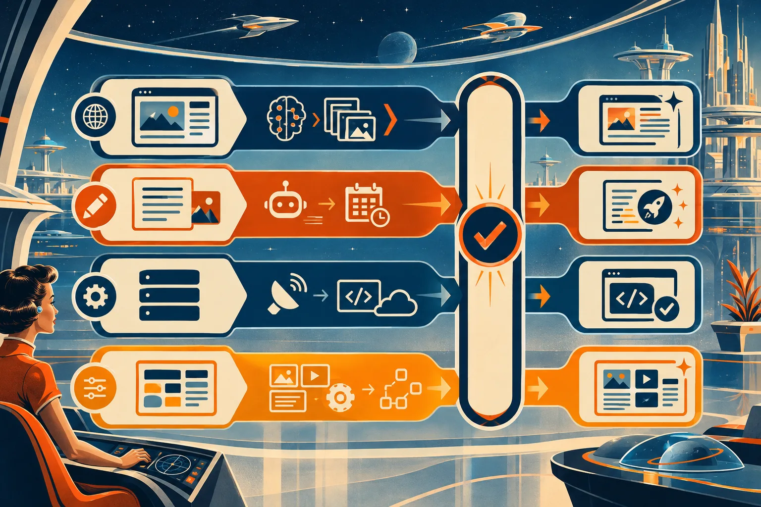 Four types of SEO automation compared by the work they complete and the approval gates they require
